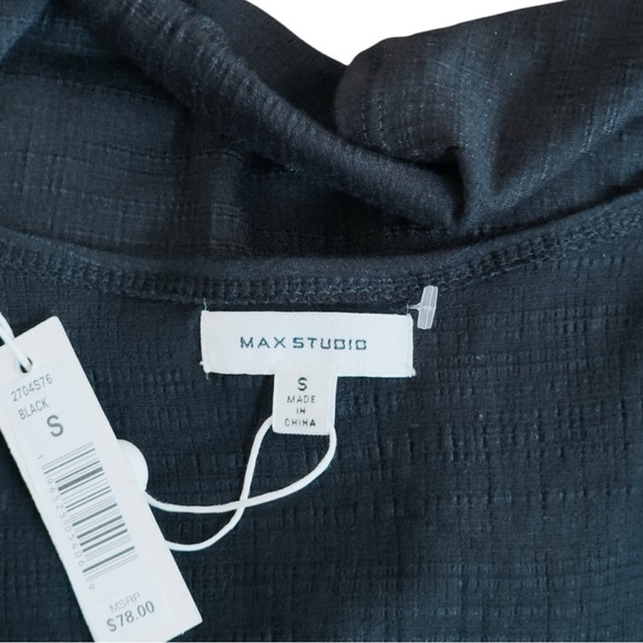 Max Studio Elegant Black Wrap Blouse small new - Picture 4 of 4